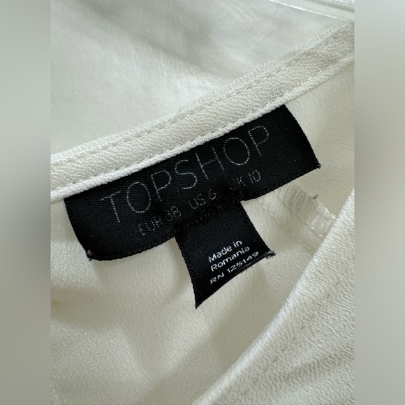 Topshop White Slouchy Knot Front Blouse - Picture 4 of 4